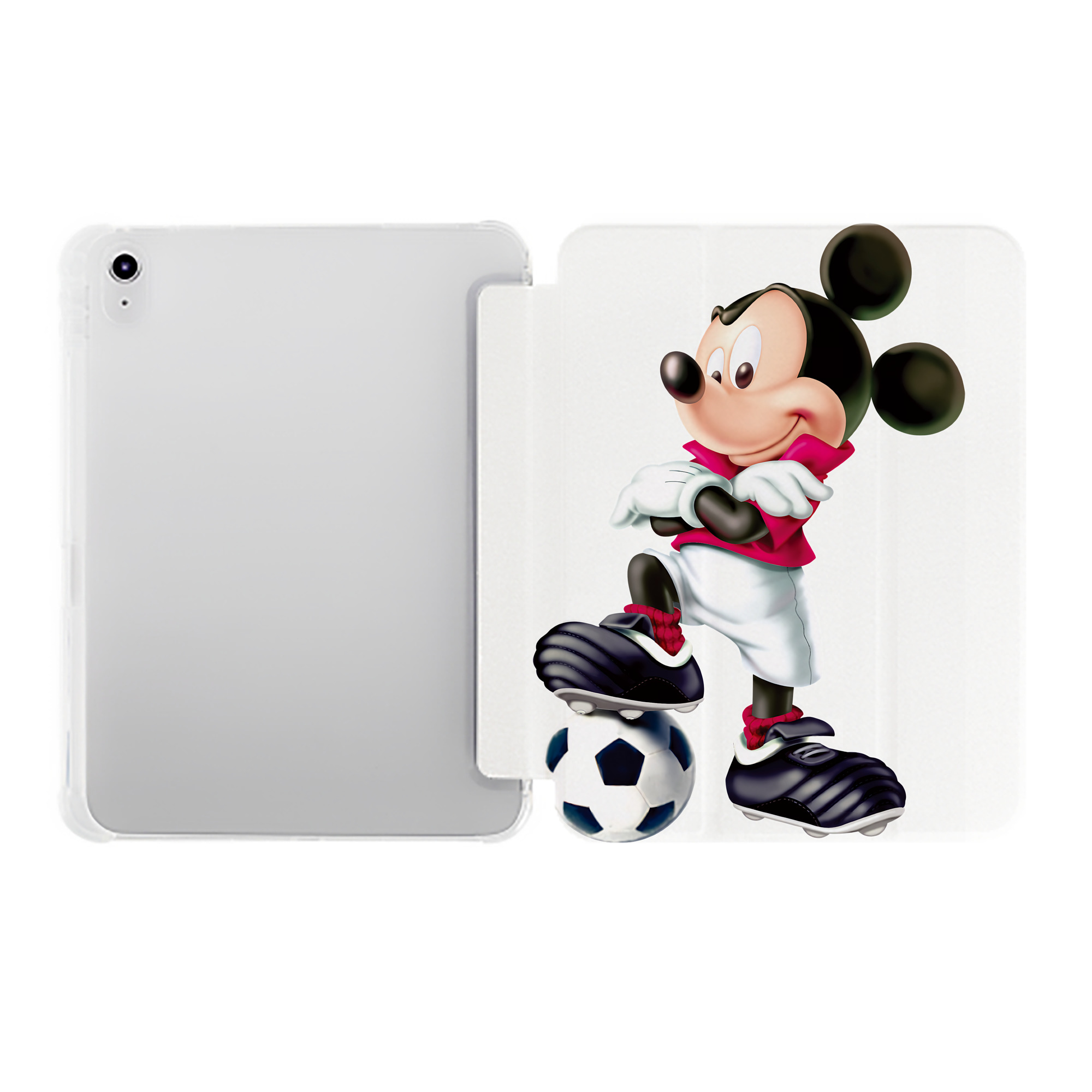 （画像用） ミッキーマウス Mickey Mouse IPad ケース ペン収納付き 三つ折りスタンド PUレザー×シリコン 対応機種9.5/10.5/10.9インチ